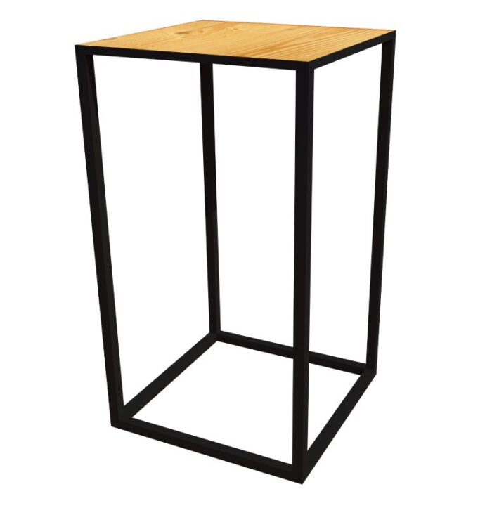Steel Square Cocktail Table (Wooden Top)