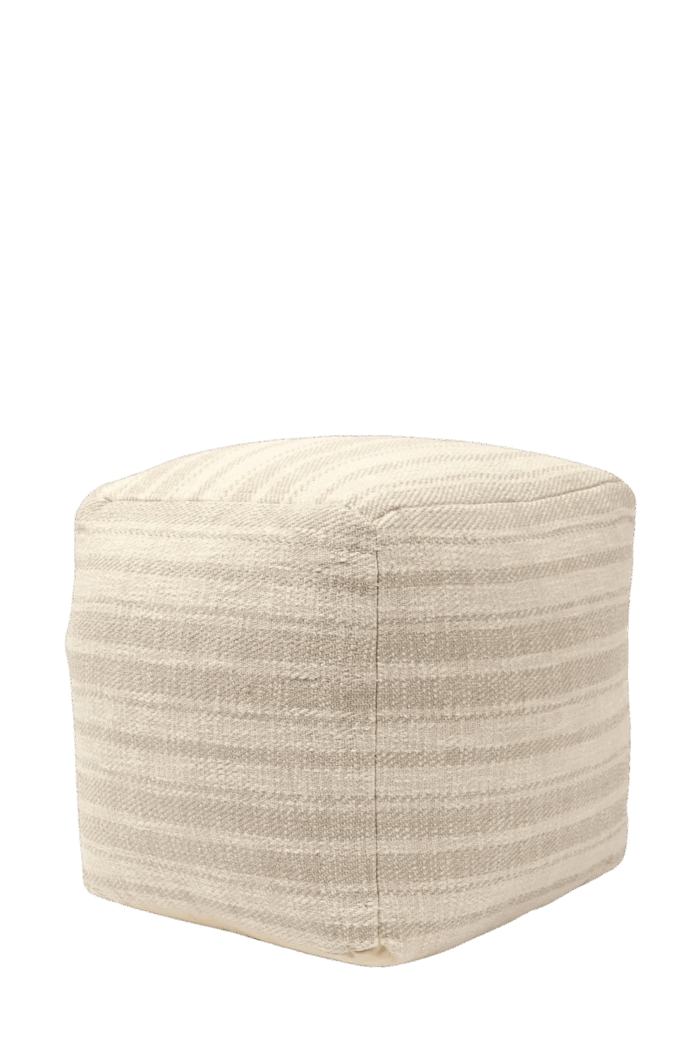 Jute Striped Pouffe