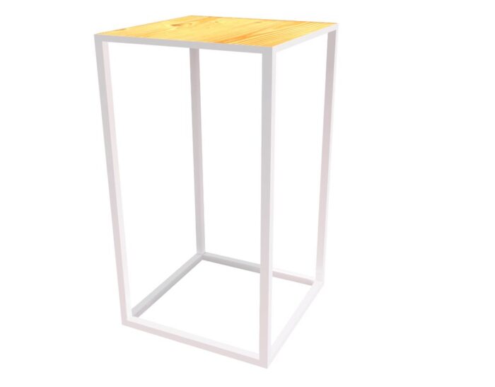 Steel Square Cocktail Table (Wooden Top) - Image 2